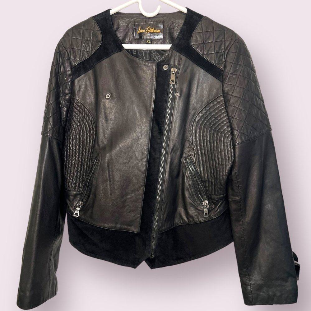 Sam Edelman Black Leather Jacket Size XL